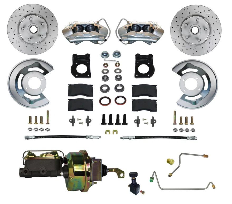 Leed Brakes FC0001-H405MX, Power Front Kit with Drilled Rotors and Zinc Plated Calipers for Ford Mustang