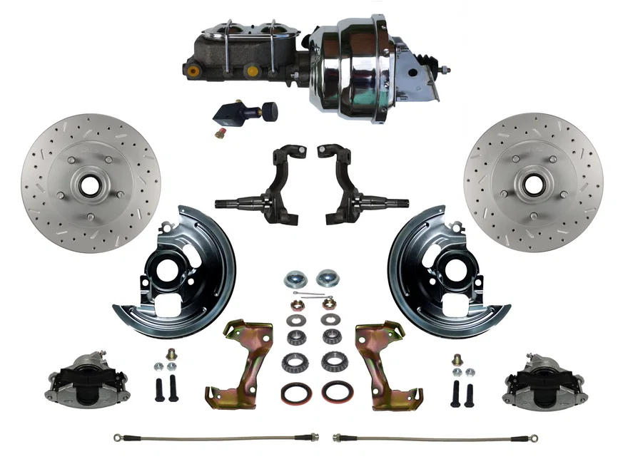 Leed Brakes FC1002-NB05X, Power Front Kit with Drilled Rotors and Zinc Plated Calipers