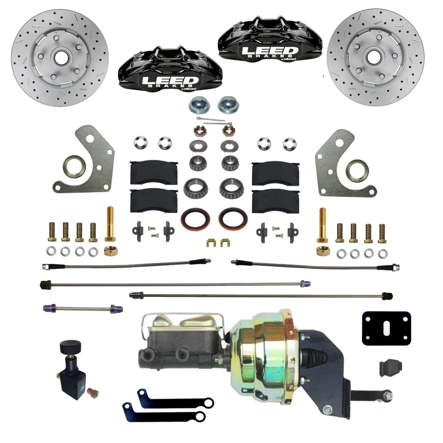 Leed Brakes BFC2005-8405X, Power Front Kit with Drilled Rotors and Black Powder Coated Calipers