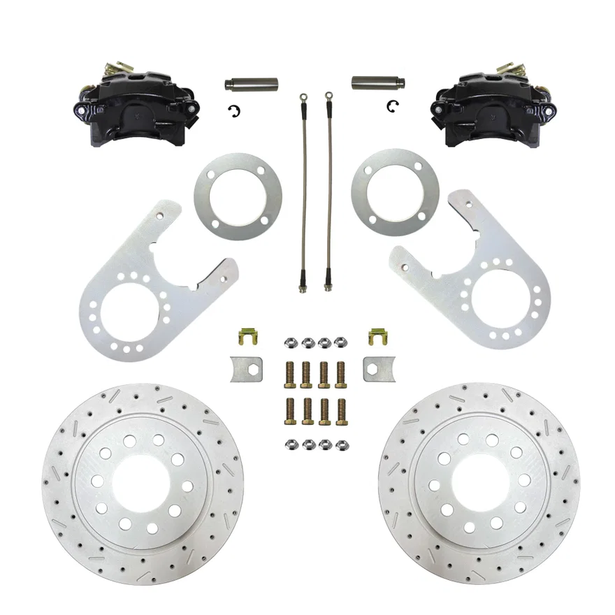 Leed Brakes BRC6004X, Rear Disc Brake Kit  with Drilled Rotors and Black Powder Coated Calipers