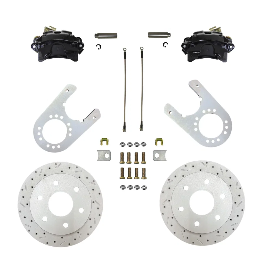 Leed Brakes BRC6005X, Rear Disc Brake Kit  with Drilled Rotors and Black Powder Coated Calipers