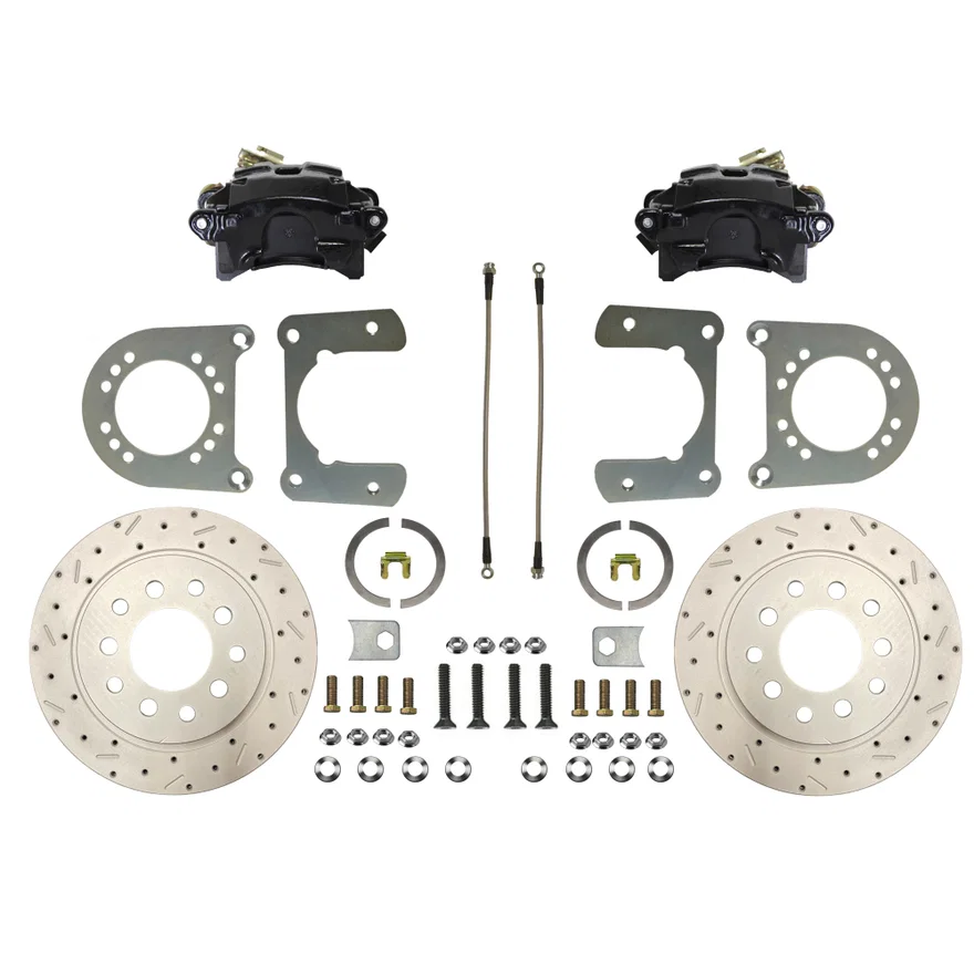 Leed Brakes BRC0016X, Rear Disc Brake Kit  with Drilled Rotors and Black Powder Coated Calipers