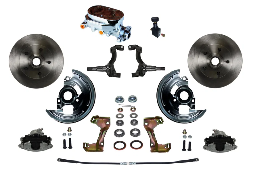 Leed Brakes FC1002-F05, Manual Front Kit with Plain Rotors and Zinc Plated Calipers
