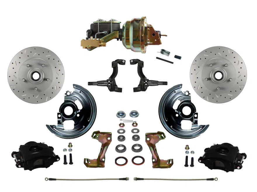 Leed Brakes BFC1002-M1A3X, Power Front Kit with  Drilled Rotors and Black Powder Coated Calipers