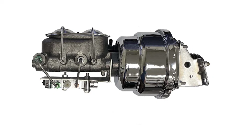 Leed Brakes PBKT1028, Power booster kit 7 inch dual booster 1 inch bore master disc/drum (Chrome)