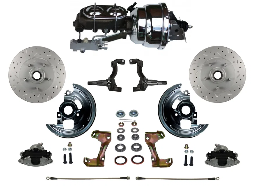 Leed Brakes FC1002-NBB2X, Power Front Kit with Drilled Rotors and Zinc Plated Calipers