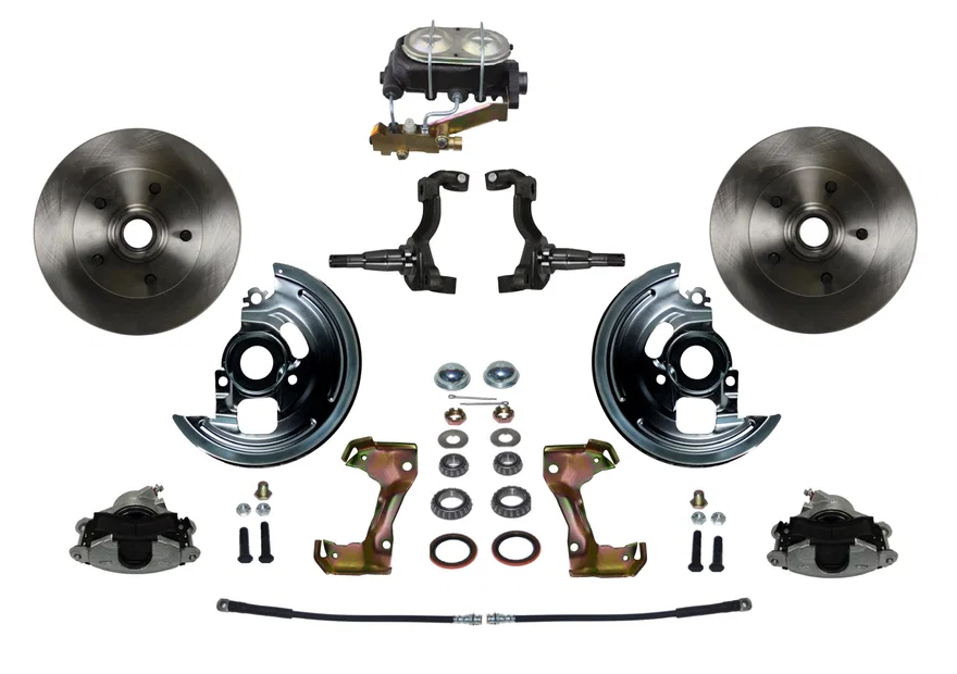 Leed Brakes FC1006-3A1, Manual Front Kit with Plain Rotors and Zinc Plated Calipers for Chevrolet Chevy II