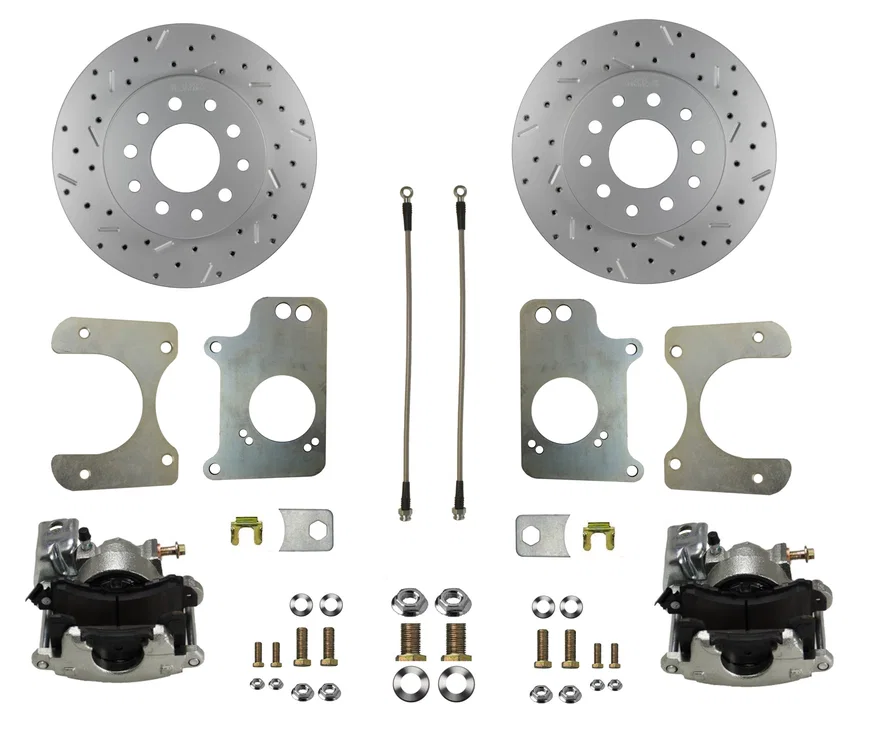 Leed Brakes RC1009X, Rear Disc Brake Kit  with Drilled Rotors and Zinc Plated Calipers