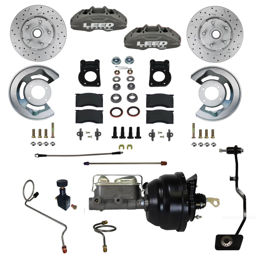 Leed Brakes FC0007-X405MX, Power Front Kit with Drilled Rotors and Anodized Calipers