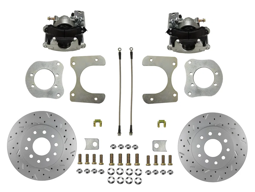 Leed Brakes RC4001X, Rear Disc Brake Kit  with Drilled Rotors and Zinc Plated Calipers