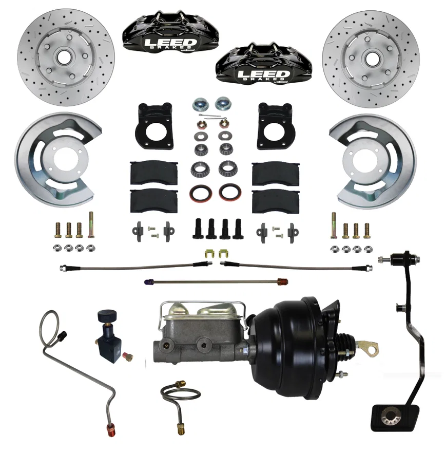 Leed Brakes BFC0006-X405MX, Power Front Kit with Drilled Rotors and Black Powder Coated Calipers