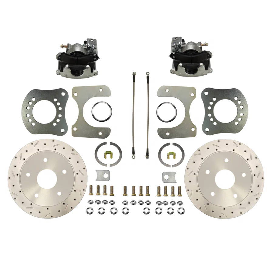 Leed Brakes RC0018X, Rear Disc Brake Kit with Drilled Rotors and Zinc Plated Calipers for Ford