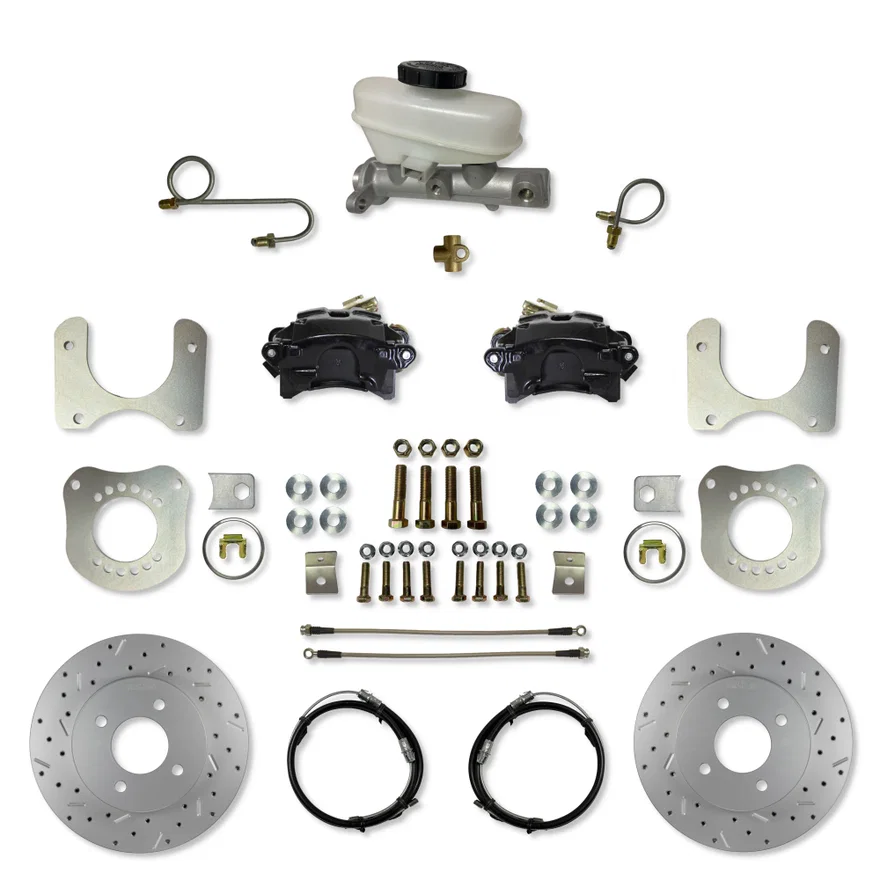 Leed Brakes BRC0011X, Rear Disc Brake Kit  with Drilled Rotors and Black Powder Coated Calipers for Ford Mustang