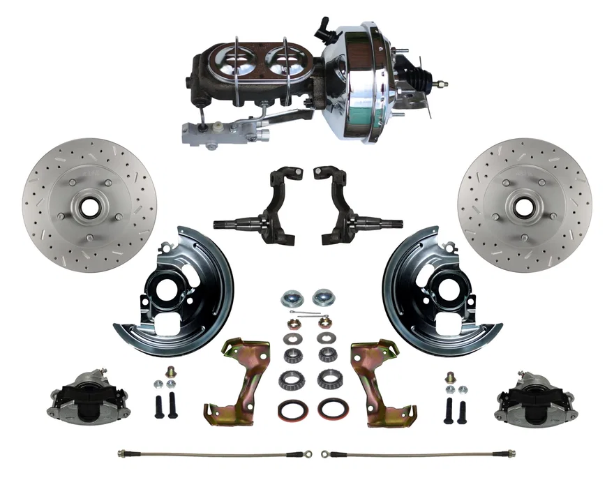 Leed Brakes FC1002-FBB2X, Power Front Kit with Drilled Rotors and Zinc Plated Calipers