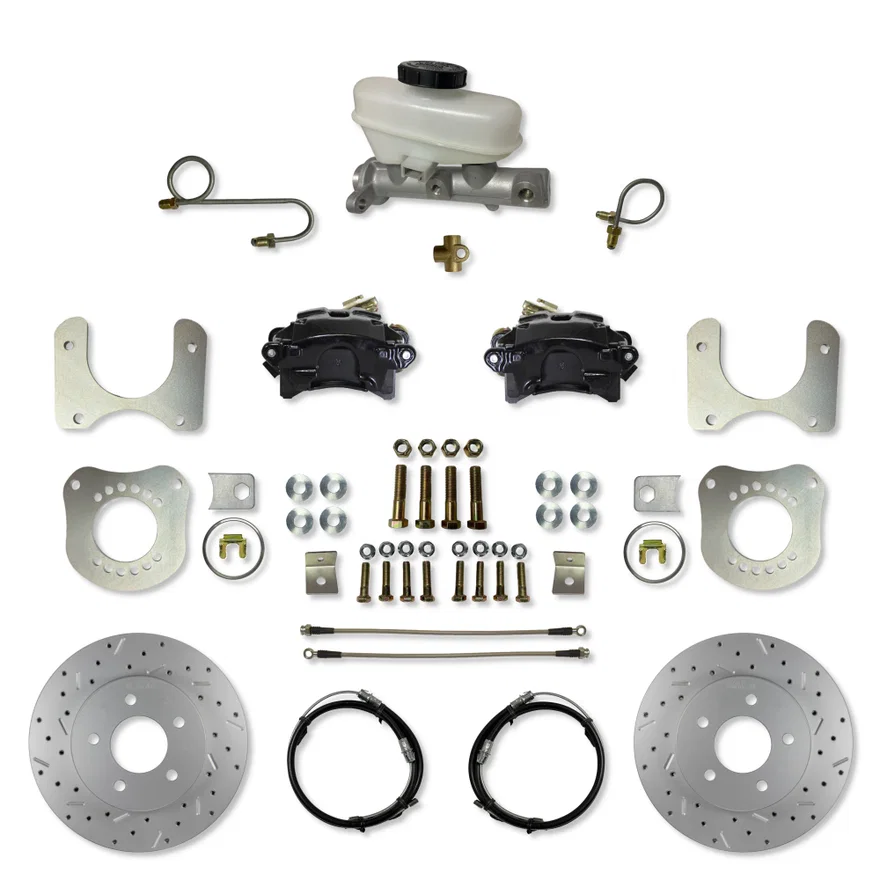 Leed Brakes BRC0013X, Rear Disc Brake Kit  with Drilled Rotors and Black Powder Coated Calipers for Ford Mustang