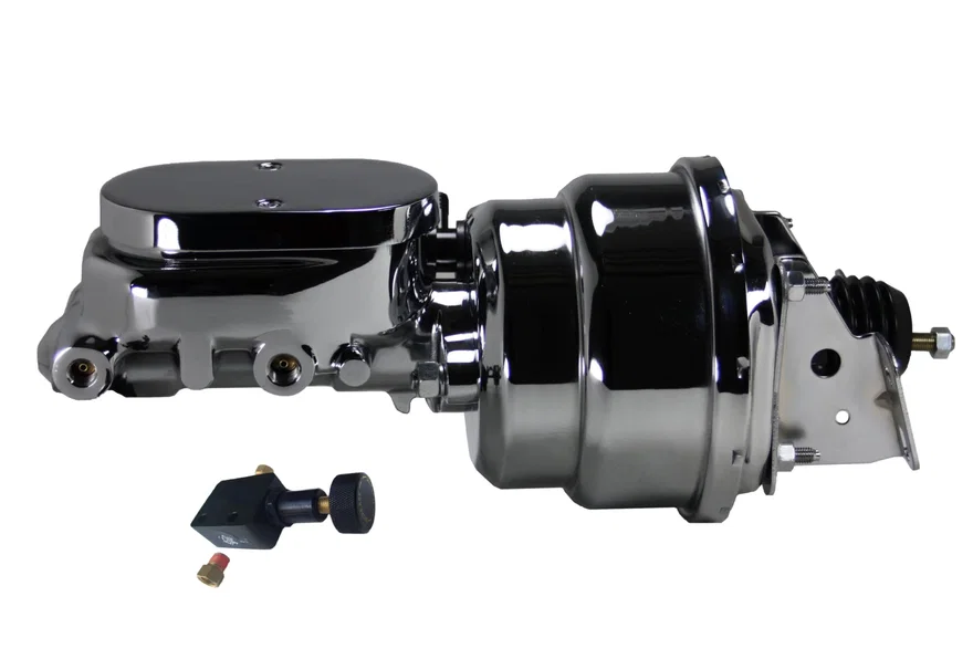 Leed Brakes PBKT1016, Power booster kit 7 inch dual booster 1-1/8 inch flat top adj valve (Chrome)