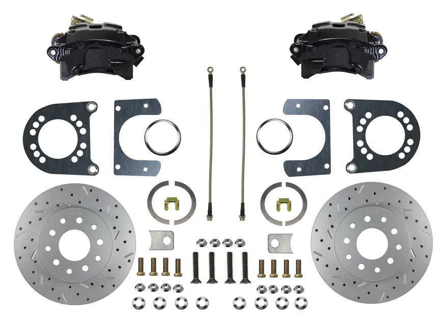 Leed Brakes BRC0003X, Rear Disc Brake Kit  with Drilled Rotors and Black Powder Coated Calipers