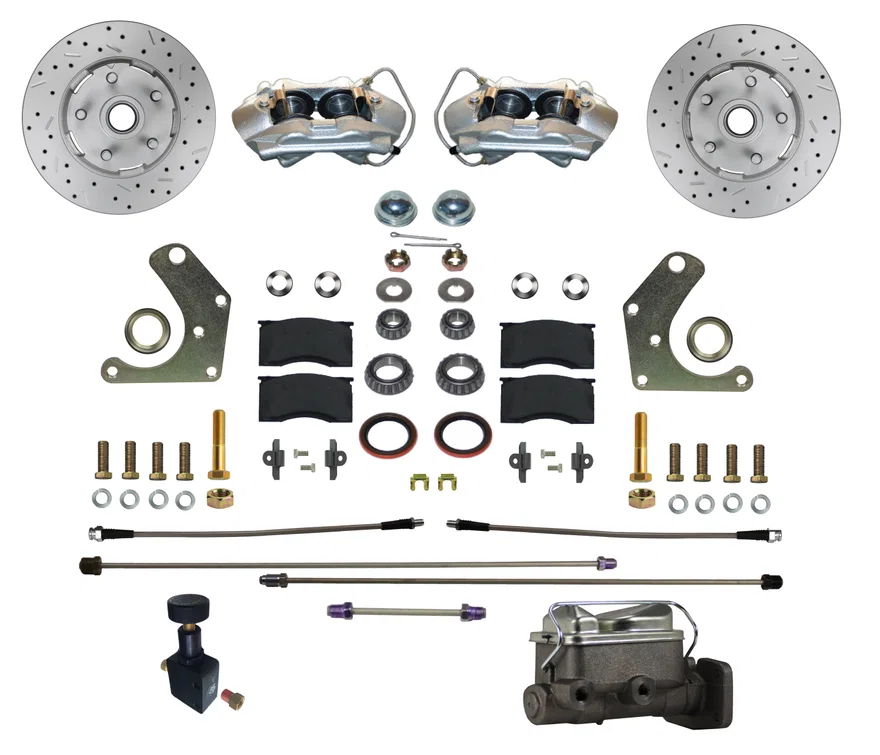 Leed Brakes FC2003-C05PX, Power Front Kit with Drilled Rotors and Zinc Plated Calipers