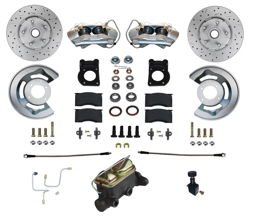 Leed Brakes FC0001-405X, Manual Front Kit with Drilled Rotors and Zinc Plated Calipers for Ford Mustang