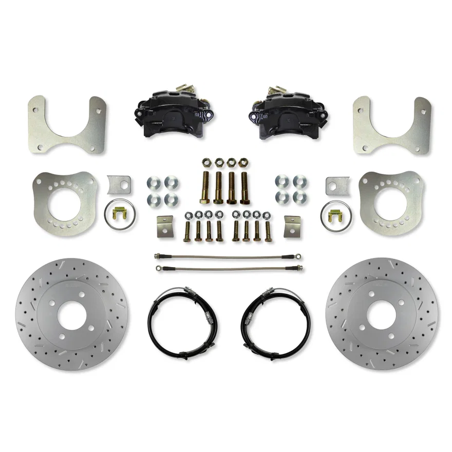 Leed Brakes BRC0010X, Rear Disc Brake Kit  with Drilled Rotors and Black Powder Coated Calipers