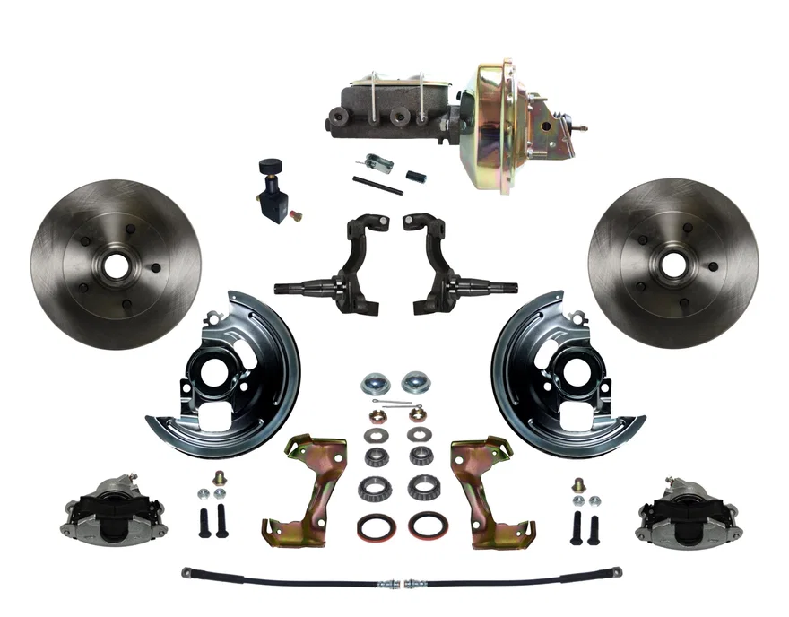 Leed Brakes FC1002-E105, Power Front Kit with Plain Rotors and Zinc Plated Calipers