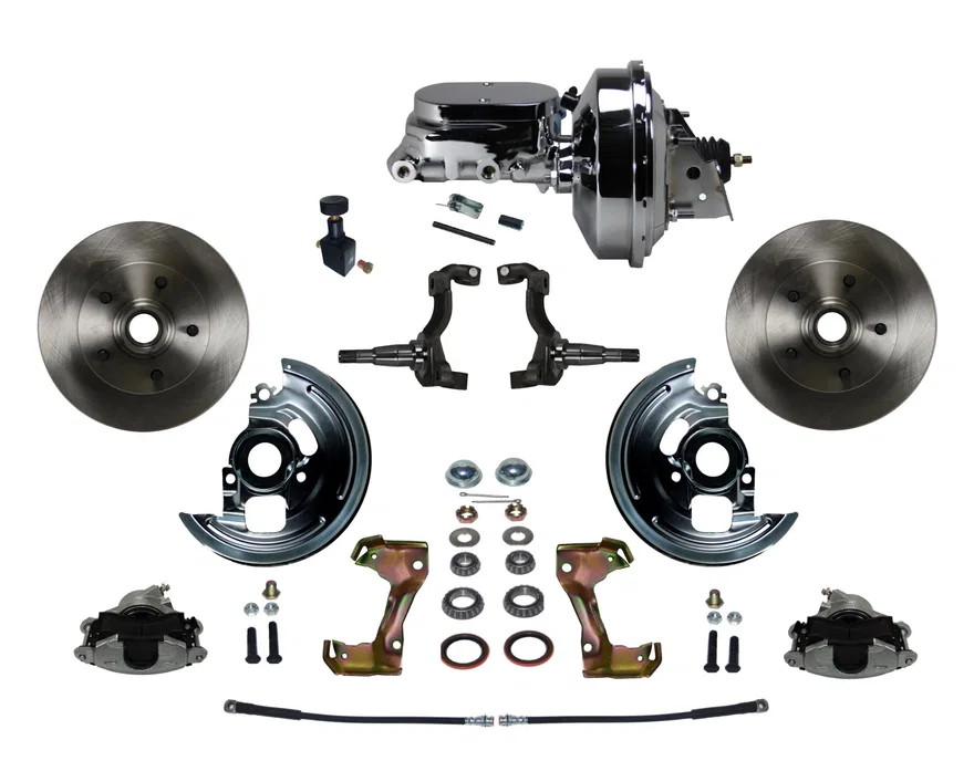 Leed Brakes FC1002-F605, Power Front Kit with Plain Rotors and Zinc Plated Calipers