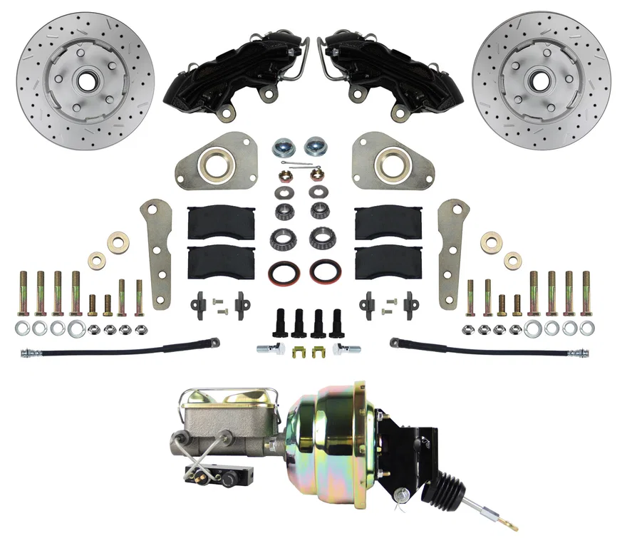 Leed Brakes BFC0025-P307X, Power Front Kit with Drilled Rotors and Black Powder Coated Calipers