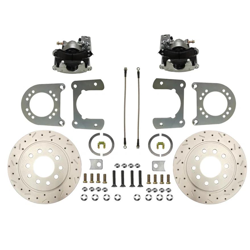 Leed Brakes RC0015X, Rear Disc Brake Kit with Drilled Rotors and Zinc Plated Calipers