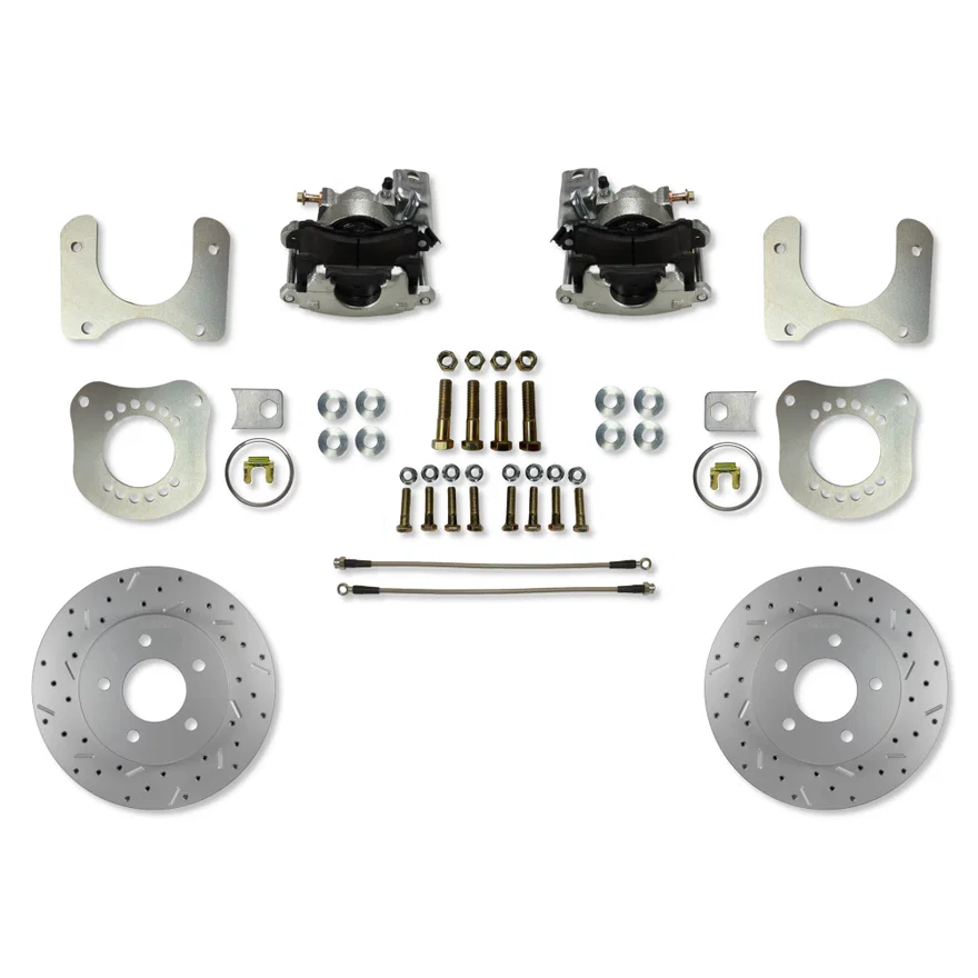 Leed Brakes RC0014X, Rear Disc Brake Kit with Drilled Rotors and Zinc Plated Calipers