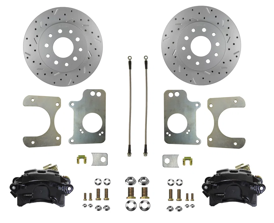 Leed Brakes BRC1009X, Rear Disc Brake Kit  with Drilled Rotors and Black Powder Coated Calipers