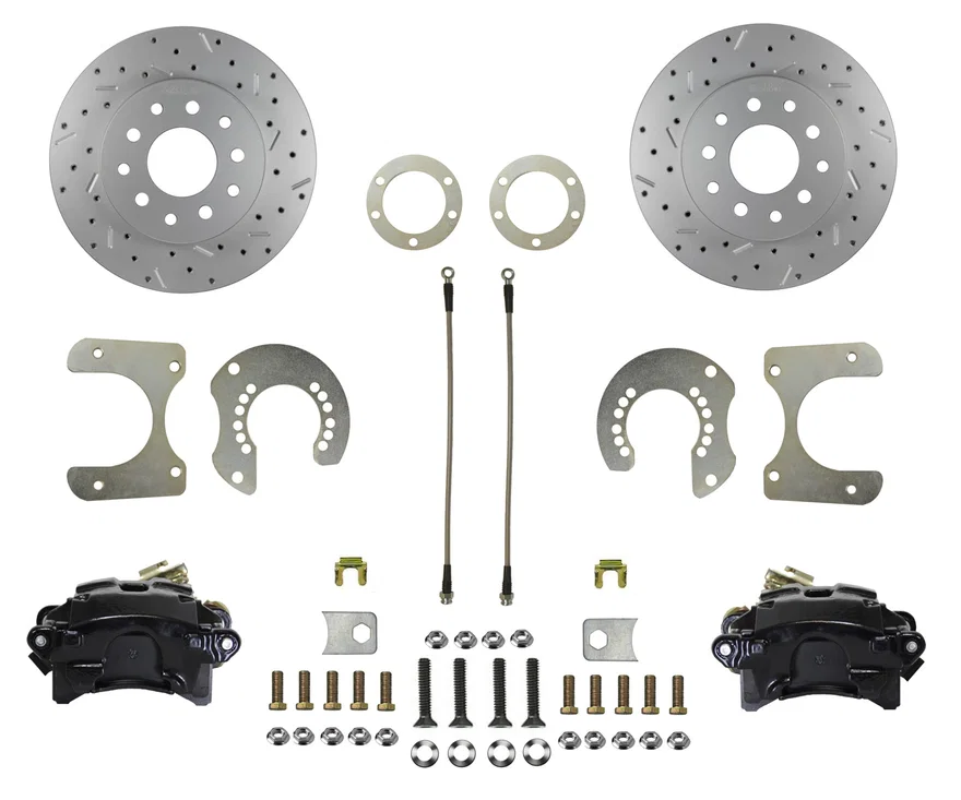 Leed Brakes BRC2001X, Rear Disc Brake Kit  with Drilled Rotors and Black Powder Coated Calipers