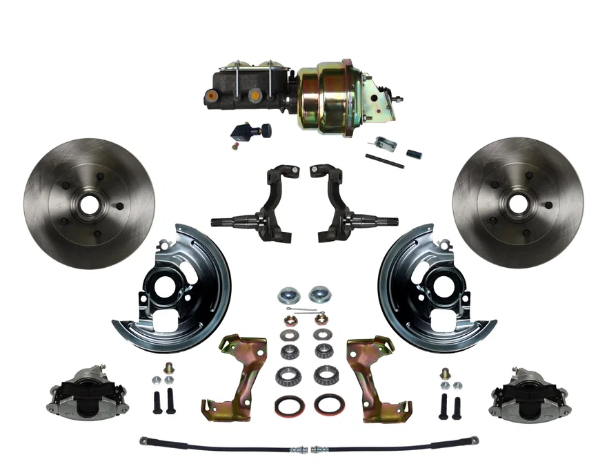 Leed Brakes FC1002-K105, Power Front Kit with Plain Rotors and Zinc Plated Calipers