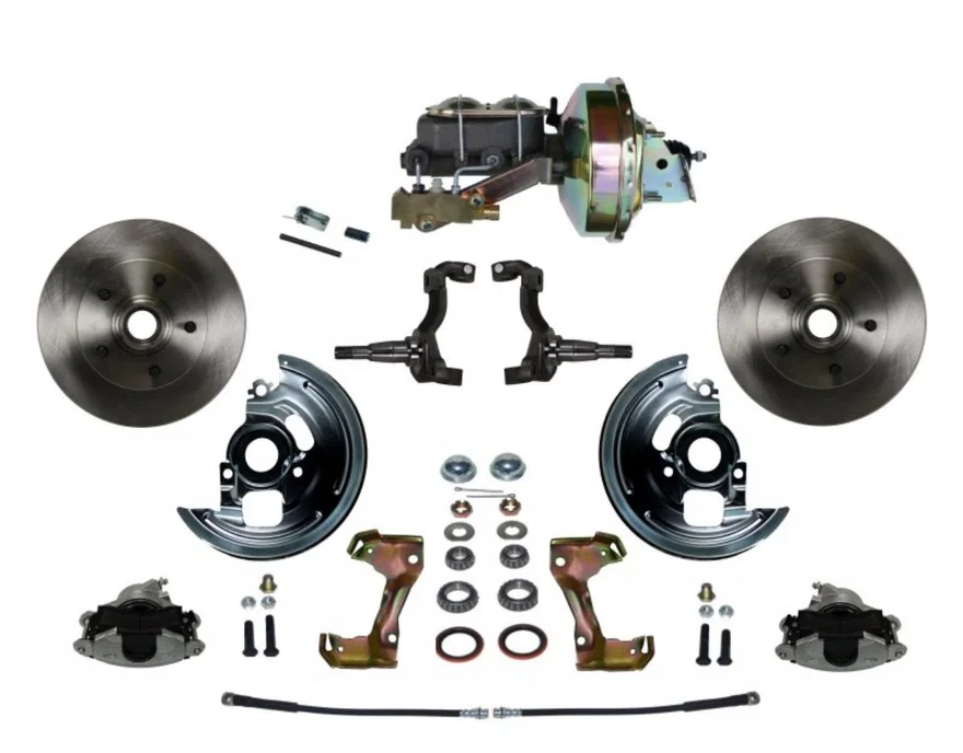 Leed Brakes FC1002-E1A3, Power Front Kit with Plain Rotors and Zinc Plated Calipers