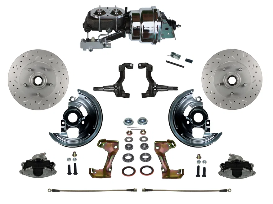 Leed Brakes FC1002-LBB2X, Power Front Kit with Drilled Rotors and Zinc Plated Calipers