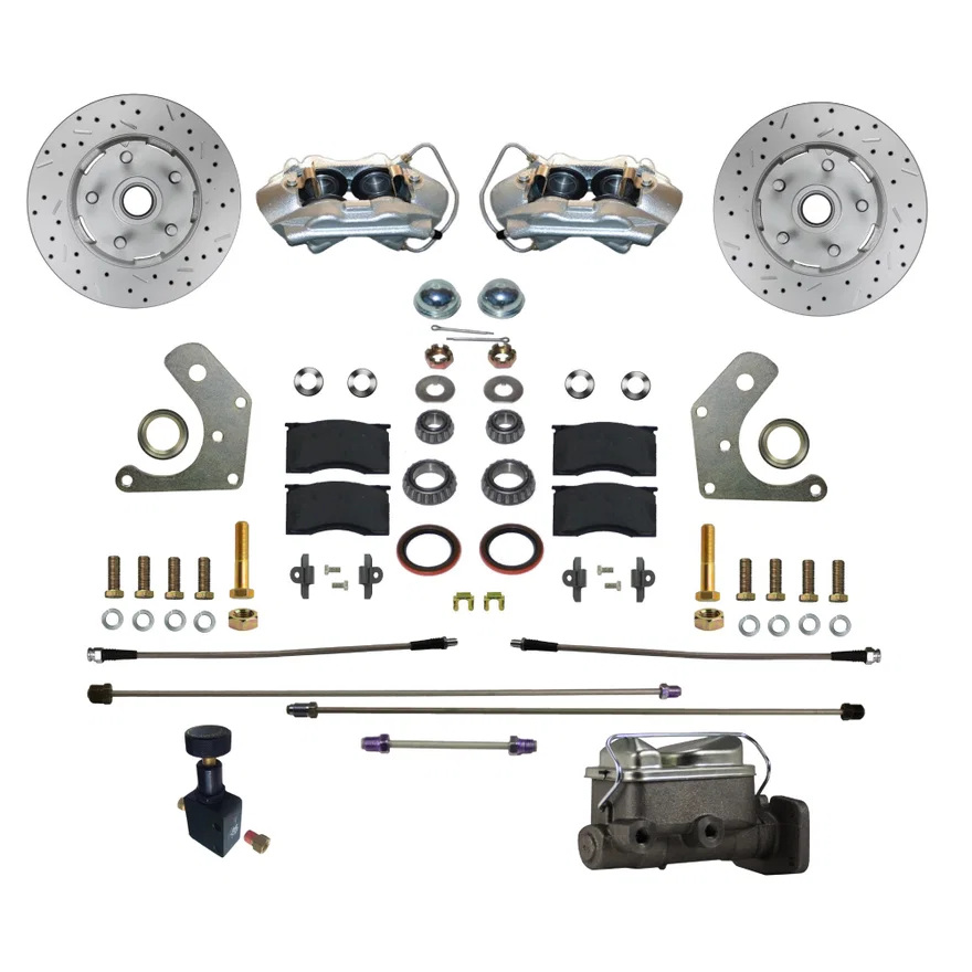 Leed Brakes FC2002-C05PX, Power Front Kit with Drilled Rotors and Zinc Plated Calipers