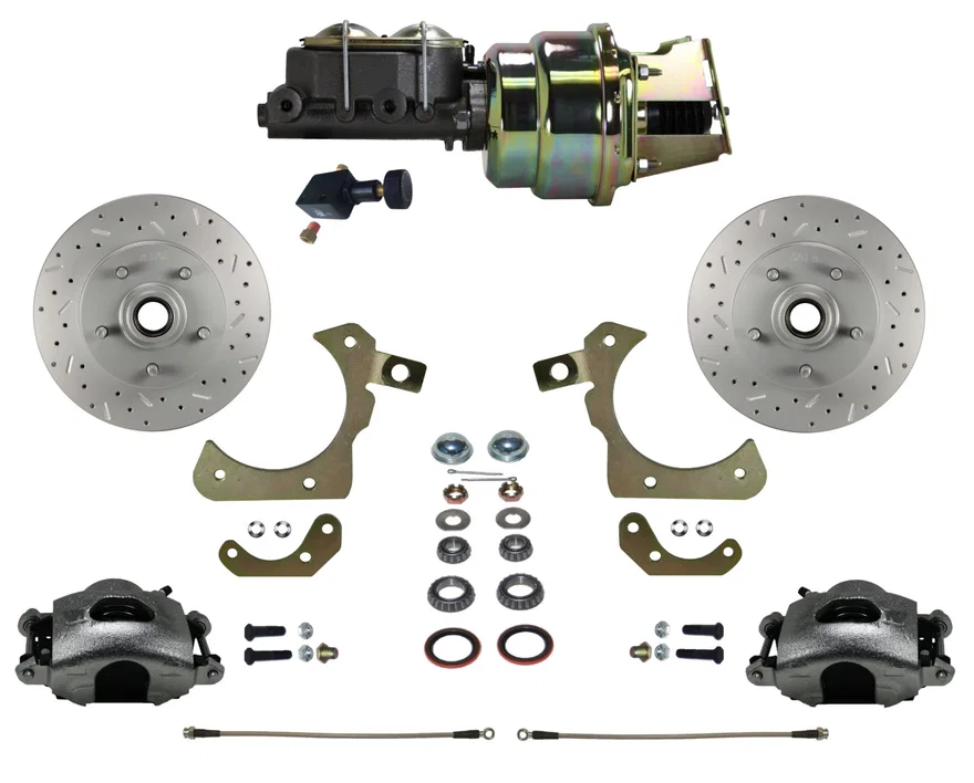 Leed Brakes FC1010-K105X, Power Front Kit with Drilled Rotors and Zinc Plated Calipers for Chevrolet