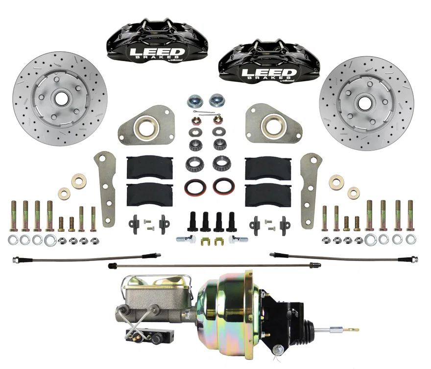 Leed Brakes BFC0026-P307X, Power Front Kit with Drilled Rotors and Black Powder Coated Calipers
