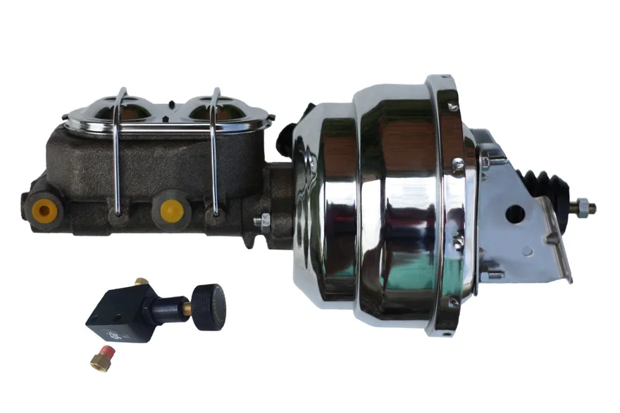 Leed Brakes PBKT1058, Power booster kit 8 inch dual booster 1-1/8 inch bore master adj valve(Chrome)