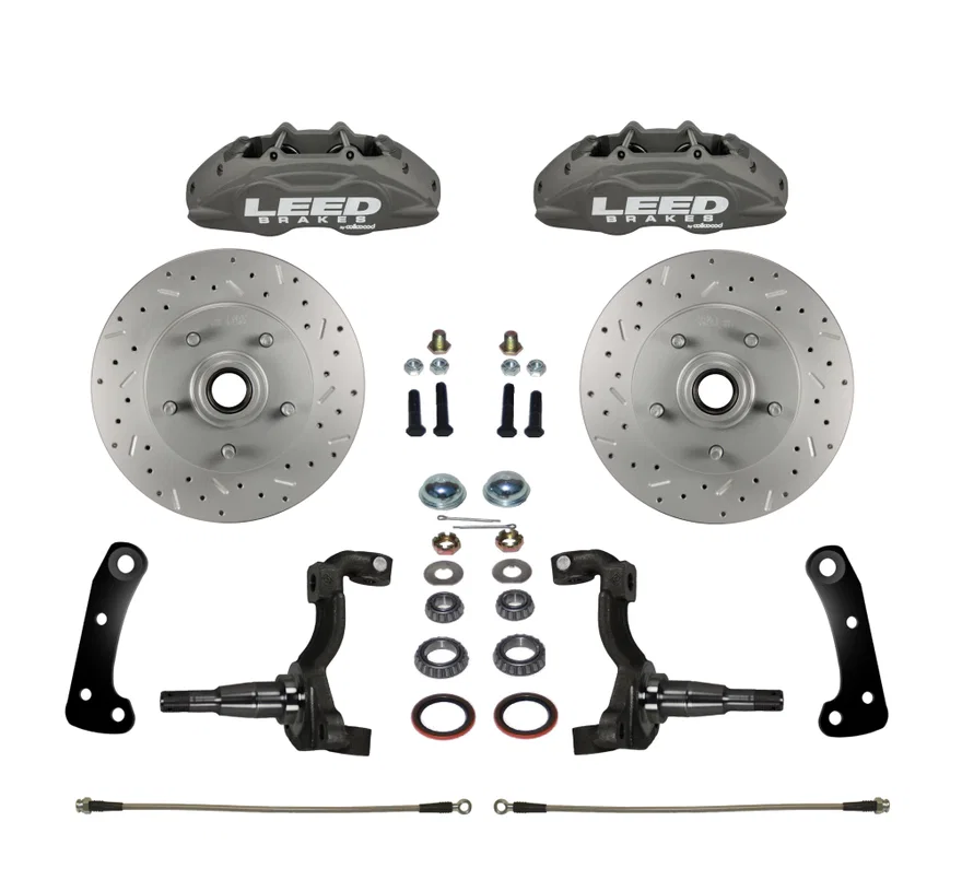 Leed Brakes FC1008SMX, Spindle Kit with Drilled Rotors and Anodized Calipers