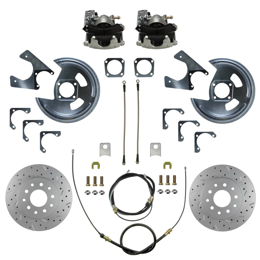 Leed Brakes RC1003X, Rear Disc Brake Kit  with Drilled Rotors and Zinc Plated Calipers