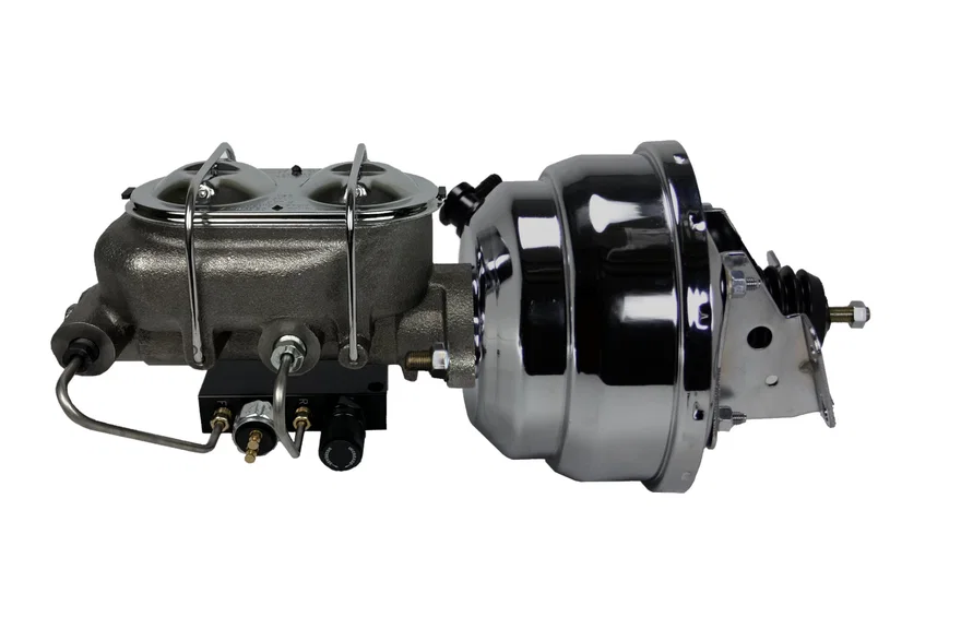 Leed Brakes PBKT1057, Power booster kit 8 inch dual booster 1-1/8 inch bore master combo valve(Chrome)