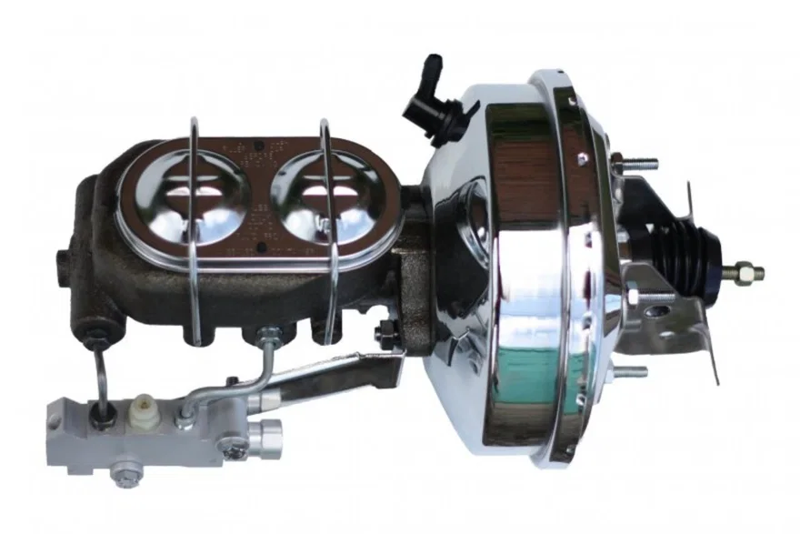 Leed Brakes 2FBB4, 9 inch power booster, 1-1/8 inch bore master disc/disc (Chrome)