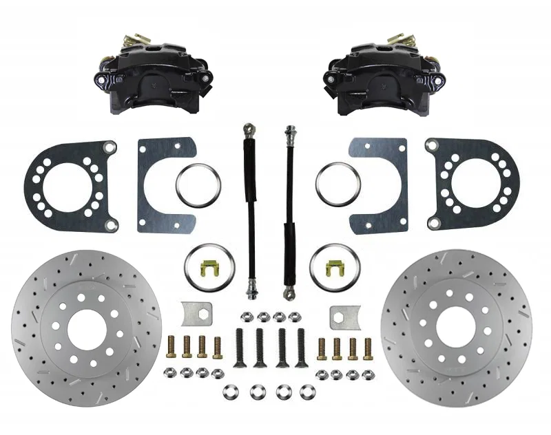 Leed Brakes BRC1007X, Rear Disc Brake Kit  with Drilled Rotors and Black Powder Coated Calipers for Chevrolet