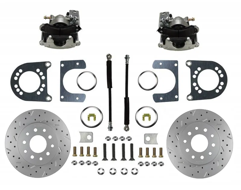 Leed Brakes RC1007X, Rear Disc Brake Kit  with Drilled Rotors and Zinc Plated Calipers for Chevrolet