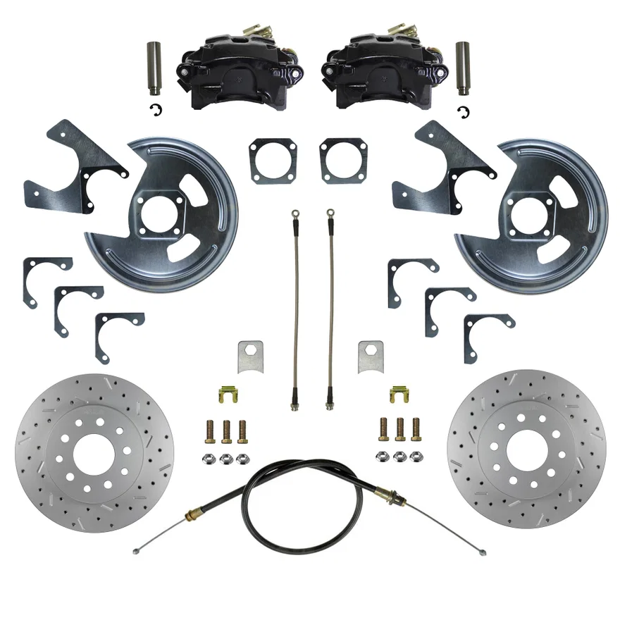 Leed Brakes BRC1002X, Rear Disc Brake Kit  with Drilled Rotors and Black Powder Coated Calipers