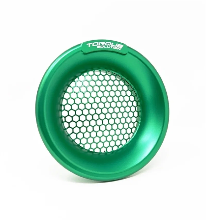 Torque Solution TS-VS-740-GR, Billet Turbo Velocity Stack Shield For 4in Inlet - Green