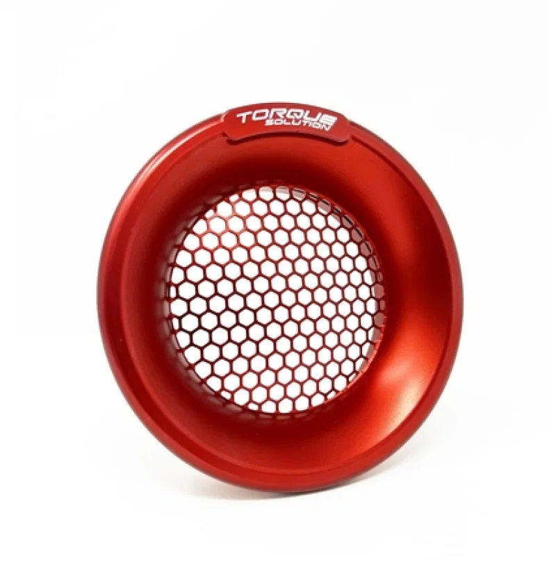 Torque Solution TS-VS-740-RD, Billet Turbo Velocity Stack Shield For 4in Inlet - Red