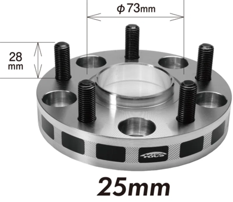 Project Kics W5025W356, 25mm Thick 12x1.25 56mm Hub 5x100 Wide Tread Spacers