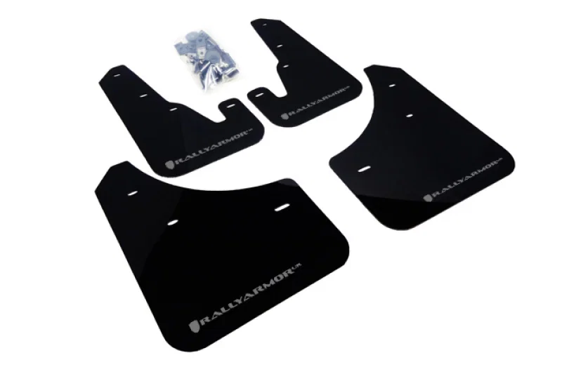 Rally Armor MF9-UR-BLK/SIL, 04-09 Mazda3/Speed3 Black UR Mud Flap w/ Silver Logo for Mazda 3