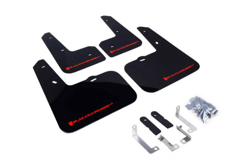 Rally Armor MF24-UR-BLK/RD, 12-18 Hyundai Veloster Black UR Mud Flap w/ Red Logo